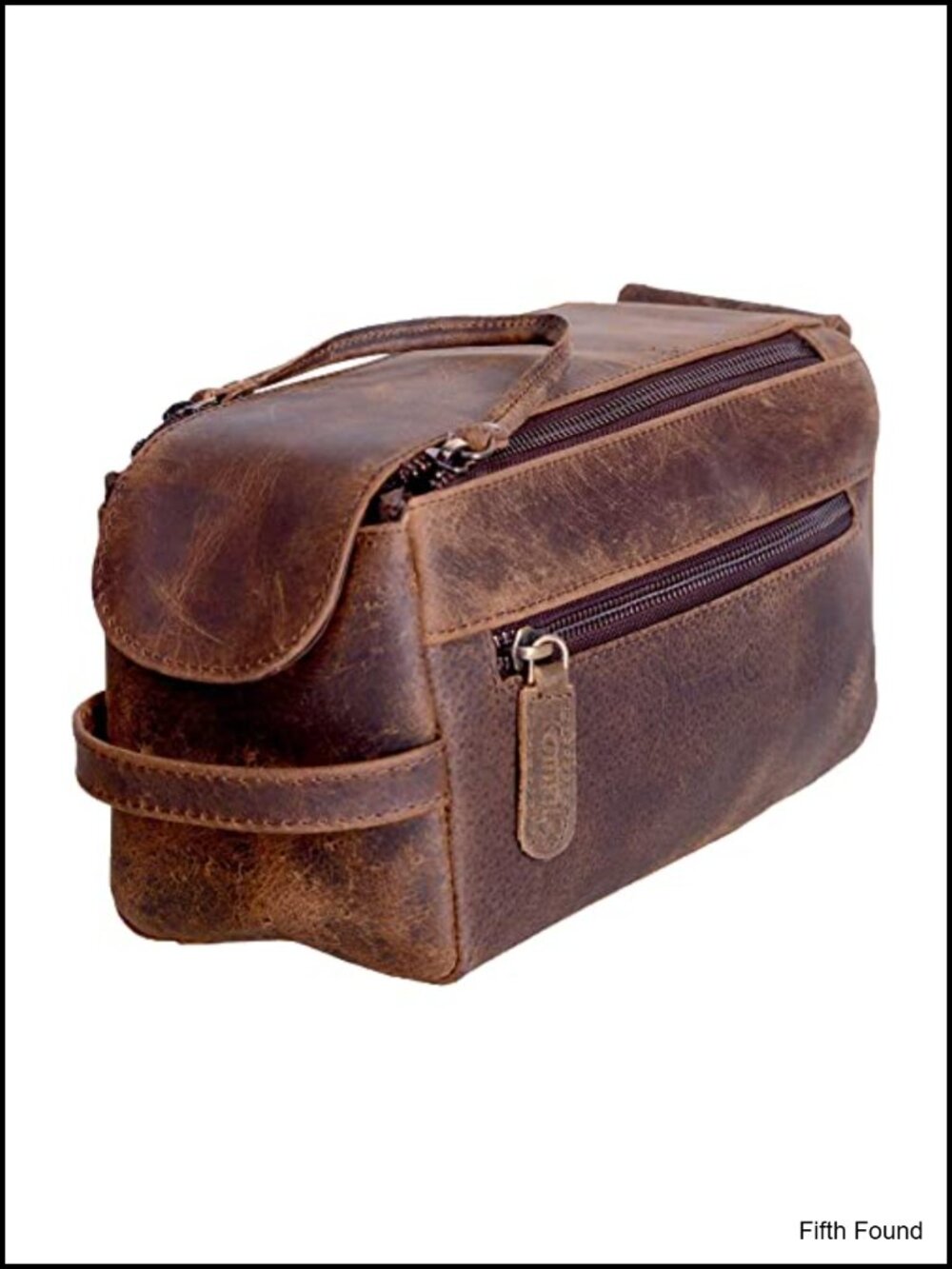 Buffalo Leather Toiletry Bag Travel Pouch for Men & Women
